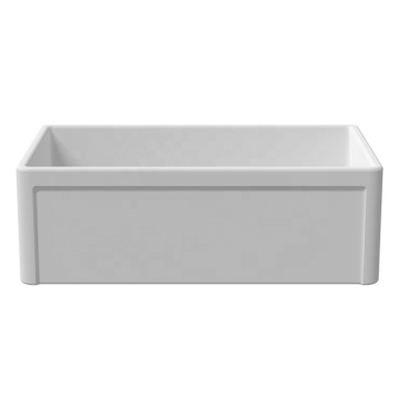 Modern White Rectangular Fireclay Kitchen Sink for Dishwashing and Vegetables
