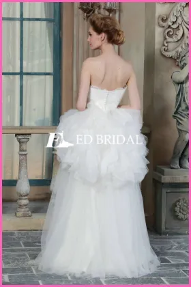 CE1477 Wholesale Cheap A-Line Strapless Puffy Chinese Wedding Dress 2015