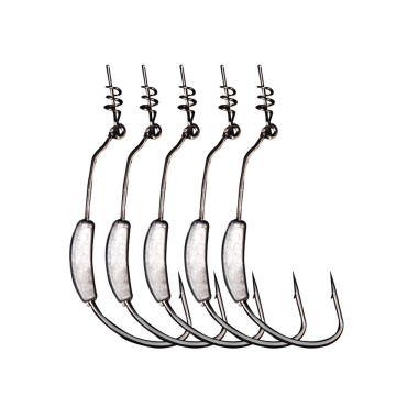Borong 2G-9G Berat Besar Karbon Jig Heads Weedless Hooks untuk Memancing Worm