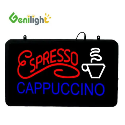 CE RoHS Certified Genilight 22x13 Inch LED Advertising Light Box - Espresso Neon Sign