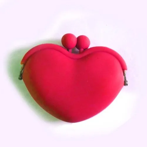 Jewelives Silicone Coin Bag In Red Heart 