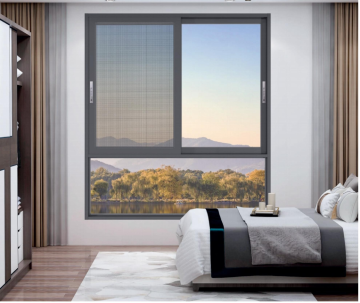 Enjoy the three-track window screen integrated sliding window