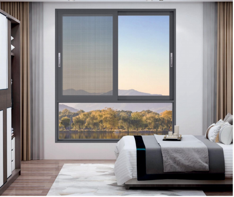 Enjoy the three-track window screen integrated sliding window