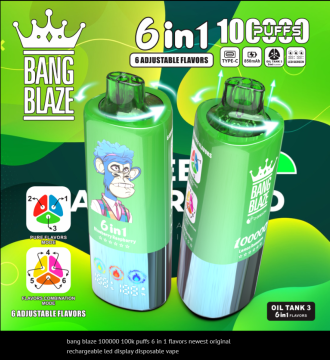 Bang Blaze 100K Puffs 6 in 1 Flavors LED Vape Disposable