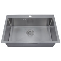 Overmount Single Bowl Handmade Sinks with Faucet Hole