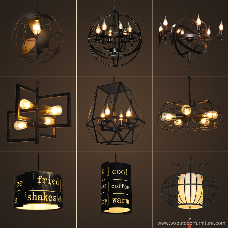 Creative Retro Art Coffee Shop Hot Pot Loft Lamp Bar Wedding Decoration Restaurant Chandeliers Hanging Pendant Lights