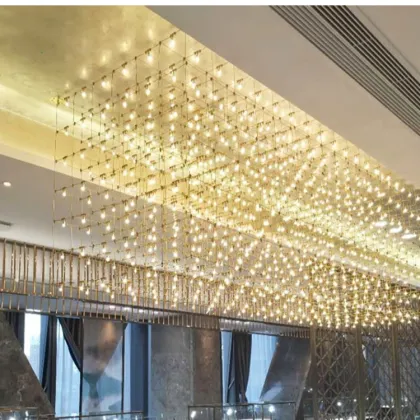 Moroccan Modern Electric Sparkle LED Crystal Chandelier Ceiling Light