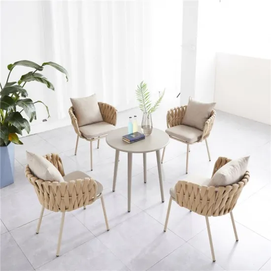 Uplion Garden Aluminum Rope Chair - Outdoor Restaurant Bistro Dining Chair