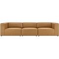 Pure Color Vegan Leather 3-Piece Sectional Leather Sofa