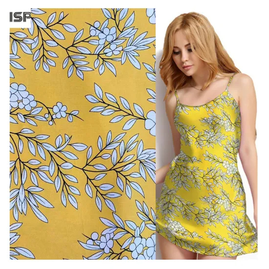 Spun Woven Rayon Challis Fabric Floral Viscose Material