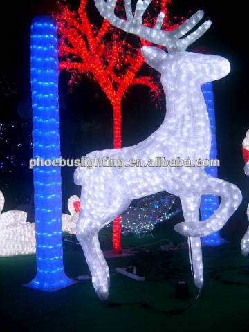 white light christmas lighted reindeer acrylic deer