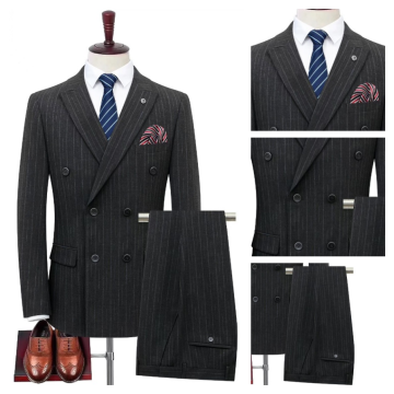Dark Grey Striped Formal Suit for Corporate Success