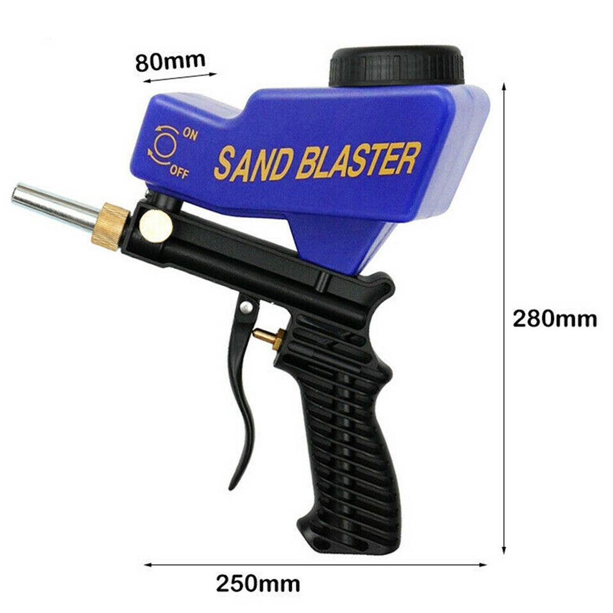 Portable Gravity Sandblasting Gun Pneumatic Sandblasting Set Rust Blasting Device Small Sand Blasting Machine 600cc