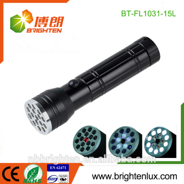 Factory Supply Cheap Multi-function Optical Power Aluminum Matal 15 Led UV Laser Pointer Best black light flashlight strap
