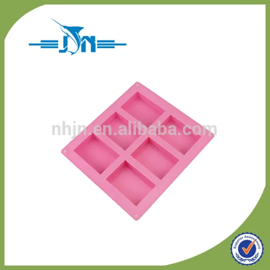 6-cavity Plain Basic Rectangle Silicone Mould for Homemade Craft Soap Mold, cake mold, Ice cube tray