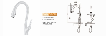 Modern 3-Function Sprayer Matte White Kitchen Faucet Tap