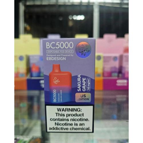 EB 디자인 BC5000 퍼프 일회용 vape 도매 상자