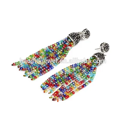 golden crystal beaded earrings cheap hoop earrings for girls