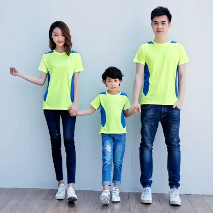 Coloured fluorescent green short sport clothing