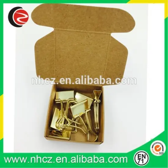19MM Gold Binder clip in Mini Craft Paper Box