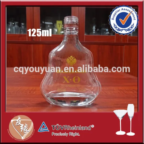 Flask calabash shaped 120ml glass bottle for brandy