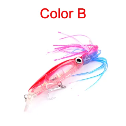 Reflective Shrimp and Squid Hook Set: 14cm/40g Bun Squid Hooks with Skirt