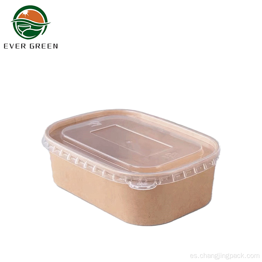 Embalaje de tazón bento de papel marrón desechable para comida