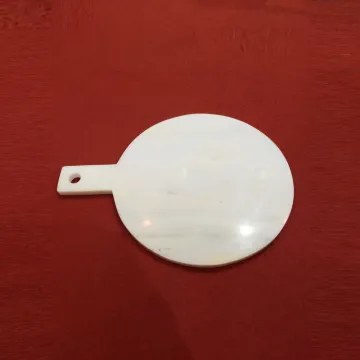 White Round Marble Pastry Board With Handle