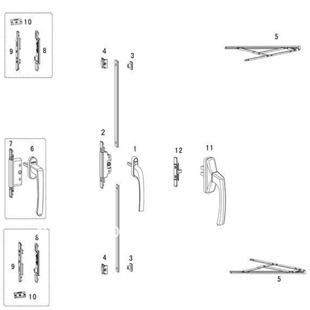 Window and Door Hardware Aluminum Casement Fitting Window and Door Hardware Aluminum Casement Fitting