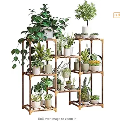 Wooden Plant Shelf and Flower Stand for Home Decor