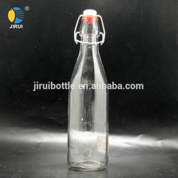 500ml clear glass wine bottle with swing top cap