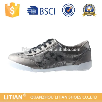 2016 latest design genuine leather women casual shoes with leather