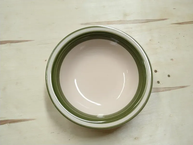 Green Ceramic Hand-Painted Bowls