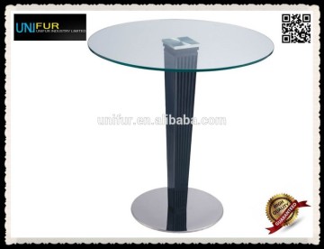 Popular glass top bar table with PC base for PUB and restaurants