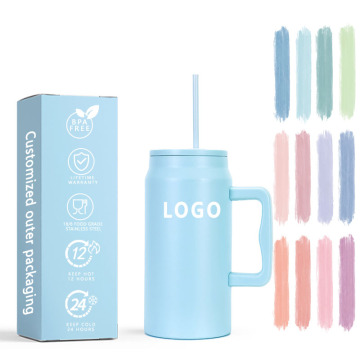 Touble Walled 50oz Black Camping Tumbler - แก้วกาแฟออกแบบเย็นที่ไม่เหมือนใครพร้อมที่จับ