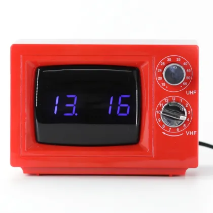 Red Digital TV Alarm Table Clocks