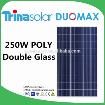 Trina Solar's DUOMAX frameless solar module with two layers of 2.5mm heat-strengthened glass