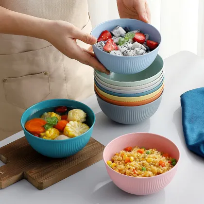 Eco-Friendly Reusable Wheat Straw Cutlery Cereal Bowl Set