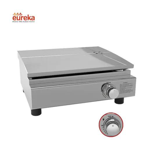 Low Price Table Top Flat Plate Non Stick Grooved Bbq Gas Griddle Grill With Heating Control