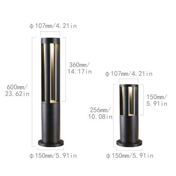 IP65 Waterproof Aluminum Pillar Lamp for Outdoor Lawn Decoration
