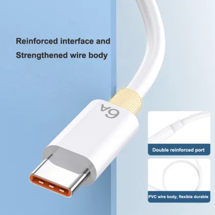 Wholesale USB-C Cable 6A Phone Charger for Xiaomi, HUAWEI, OPPO, Samsung