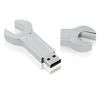 Metal Sliver Wrench Shape Usb Flash Drive