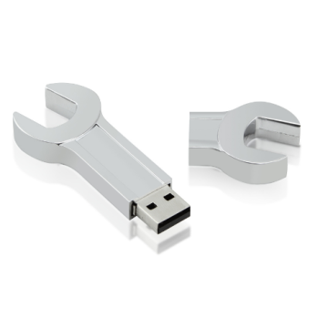 Metal Sliver Wrench Shape Usb Flash Drive