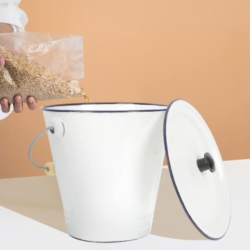 Eco-Friendly Custom Logo Metal Enamel Ice Bucket for Kitchen