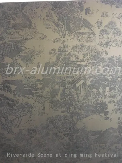 Etching anodized aluminum artistic sheet