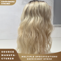 Длинный волнистый парик на шнуровке для блондинки с корнями