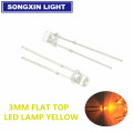 100pcs F3 3mm 2pins Flat Top White Red Yellow Blue Green Pink Diode Led Wide Angle Light Emitting Diodes Lamp Ultra Bright Bulb