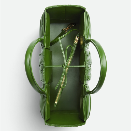 Bag de couro plissado de design de moda verde esmeralda