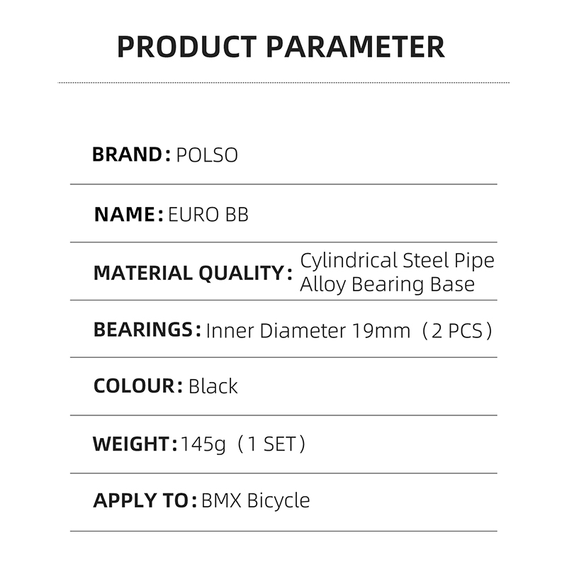 BMX Bike Bottom Cracket Euro BB Taiwan падшыпнікі