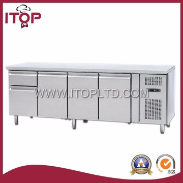 GN 1/1, 4 doors stainless steel salad bar fridge